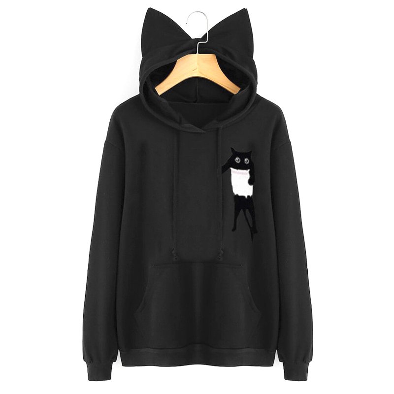 Cat Printed Hoodies