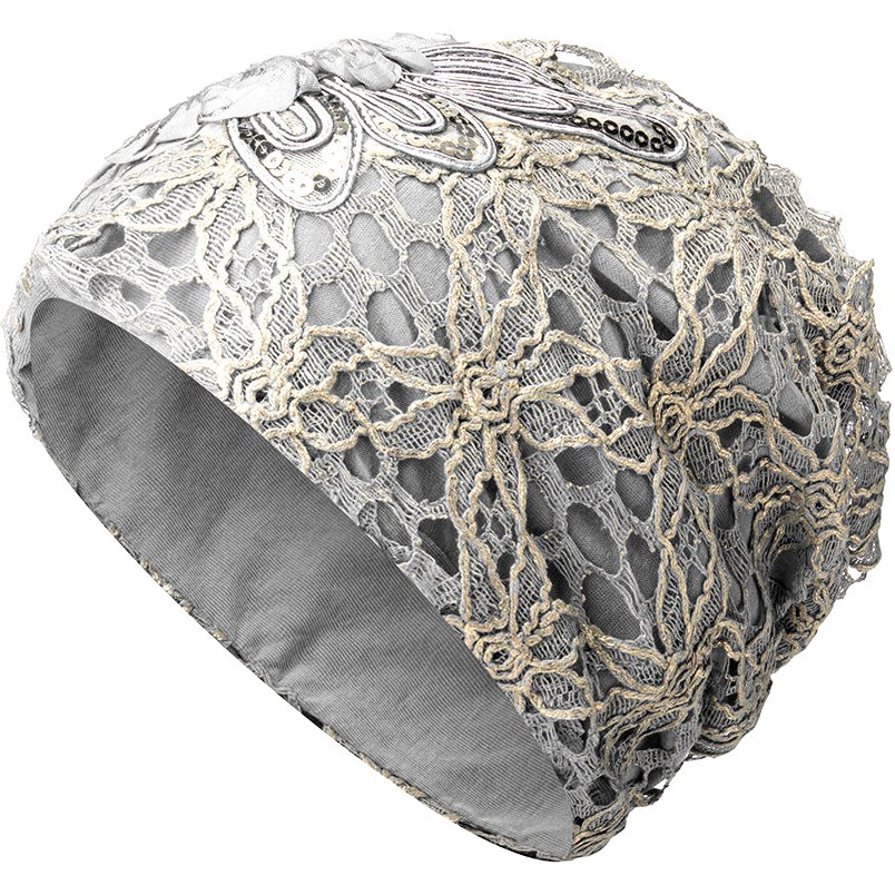 Knitting Cutout Caps Flowers Beanie Embossed